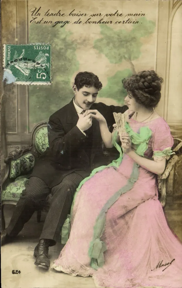 Ein zärtlicher Kuss auf Ihre Hand — Verlag Mousel, Nr. 624 - Vorderseite