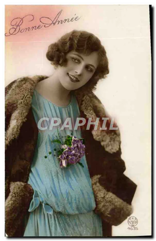 Jeune femme en fourrure — portrait de style années 1920 — éditeur YAGER n° 4635 - Vorderseite