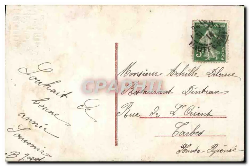Paar in Abendkleidung — Frohe Neujahr — Irise, Nr. 3825 - Rückseite