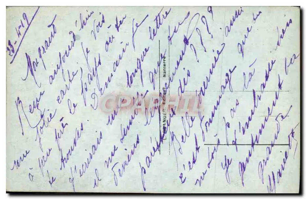 Frau in grünem Kleid nahe am See — gedrucktes Gedicht — Verlag S. & C. Nr. 4209 - Rückseite