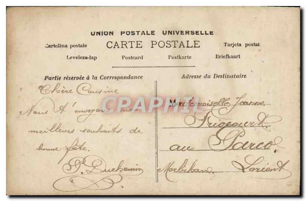 Femme fleuriste — devant un panneau 'Bonne Fête' — Éditeurs de Paris n°2209 - Rückseite