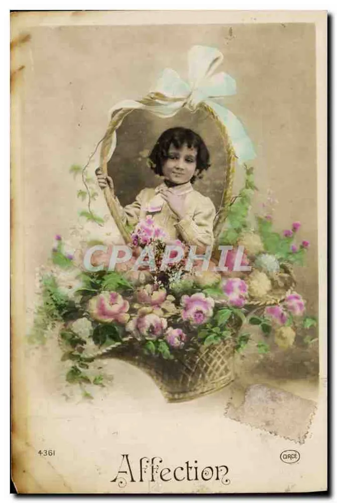Enfant dans un panier de fleurs — éditeur CIRCE, n° 4361 - Frente