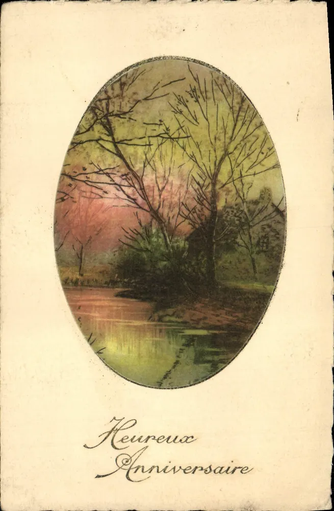 Herbstlandschaft — Geburtstagskarte — Ansichtskarte - Vorderseite