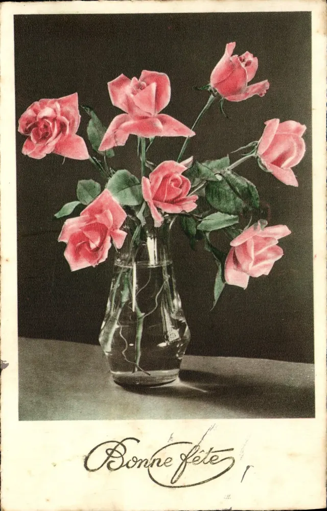 Buquê de rosas — Boa festa — editor desconhecido, número de série não visível - Frente
