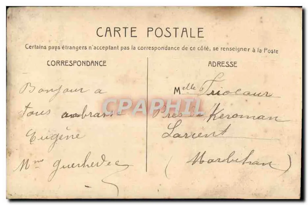 Un couple au bord d'un nid de poussins — scène de jardin — éditeur POSTEL - Rückseite