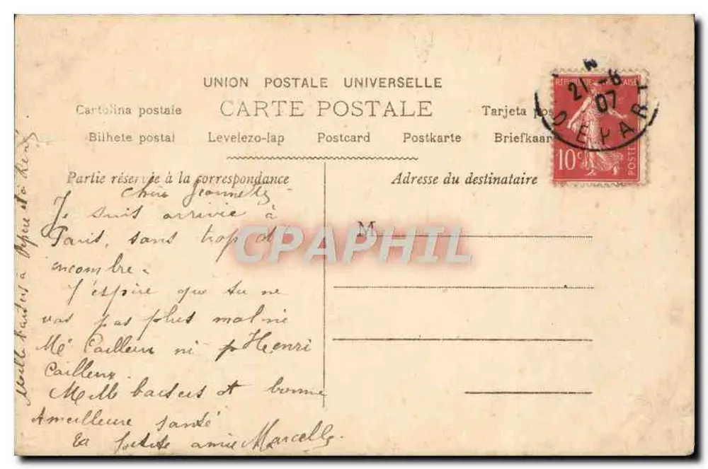 Jeune femme souriante — devant un étal de fleurs sous auvent rayé — éditeur 'Leveuse Fête' n°667 - Rückseite