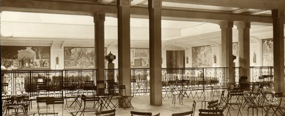 Innenansicht eines Cafés oder Salons in Paris — Gesamtansicht — G. Plumet, Paris - Vorderseite