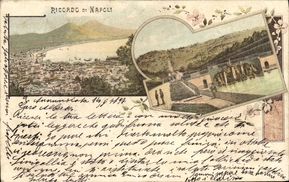 Vista de Nápoles — Ricordo di Napoli — editor Annunziata, n° 14897 - Frente