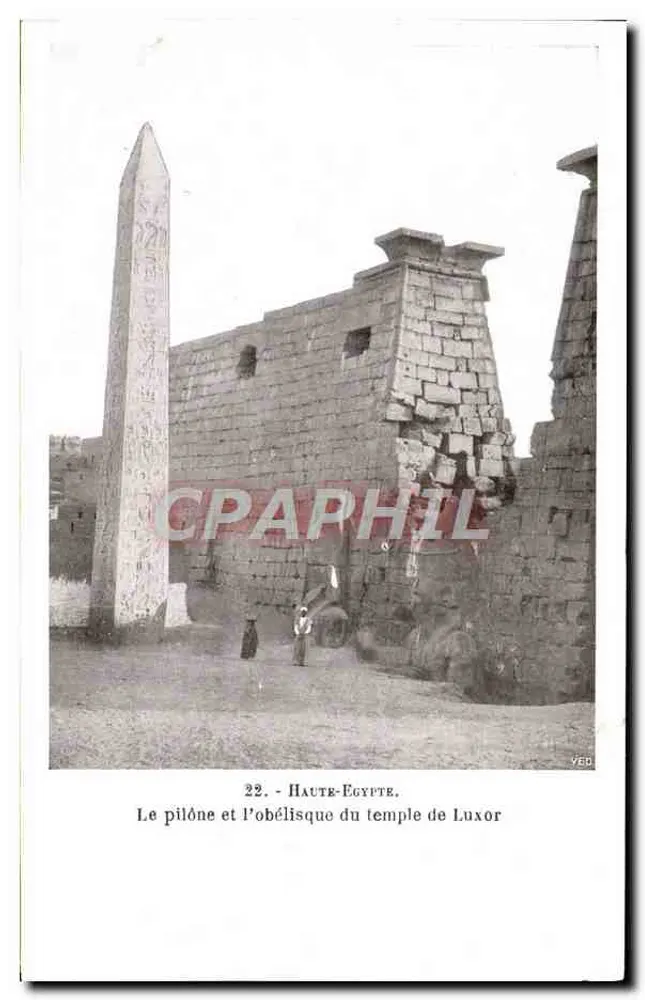Der Pylon und der Obelisk des Tempels von Luxor — Hochägypten. Verlag YEO. N° 22. - Vorderseite