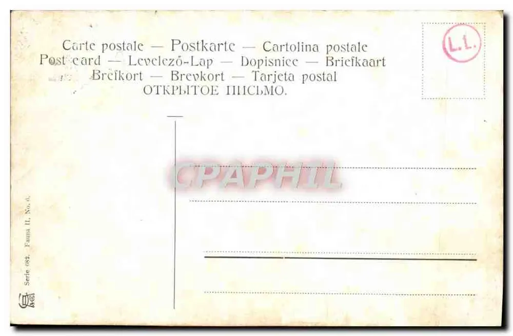 Dromedário — Egito — F. Periberg, série 1892, n° 4 - Verso