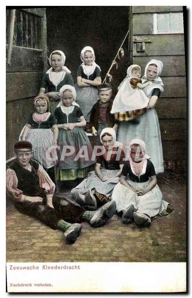 Abbigliamento tradizionale zelandese — Zeeuwsche Kleederdracht — Dr. Trenkler Co., Leipzig, 1905, serie Zee. 8 - Recto