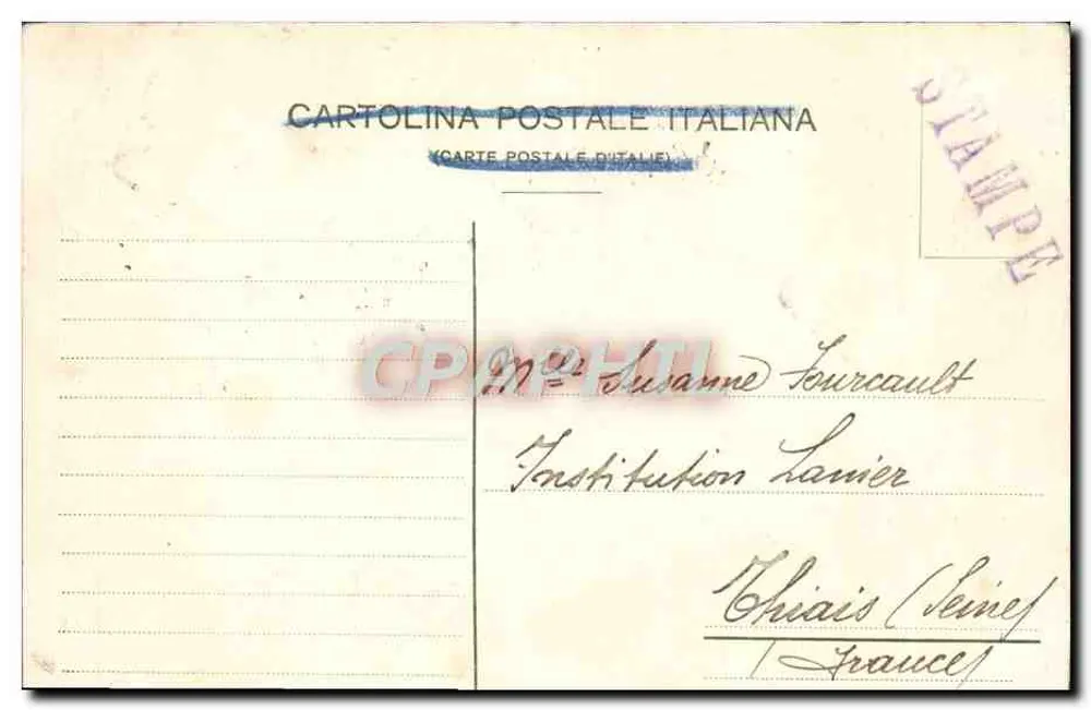 Genua - Piazza Principe, mit dem Denkmal für den Herzog von Galliera — italienische Karteikarte - Rückseite
