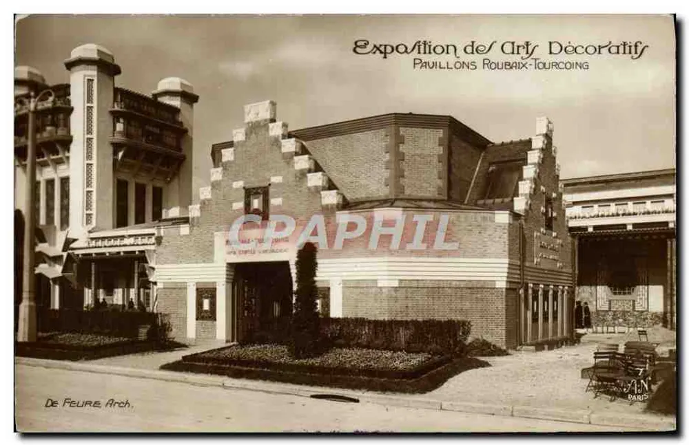 Pavillons Roubaix-Tourcoing — Ausstellung der Dekorativen Künste — De Feure, Arch. - Vorderseite