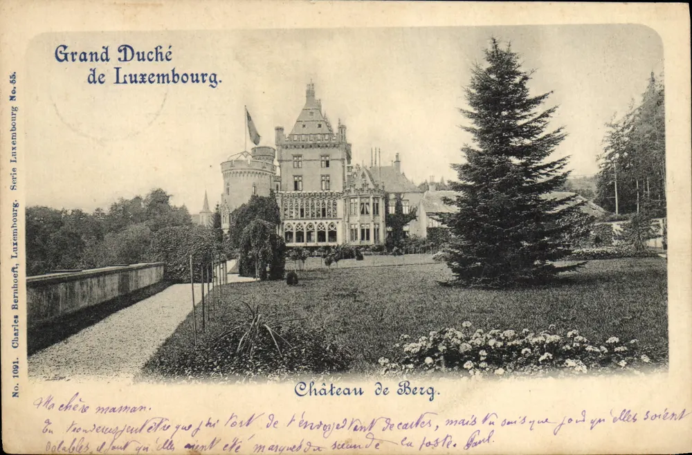 Schloss Berg — Großherzogtum Luxemburg — Charles Bernhoeft, Serie Nr. 55 - Vorderseite