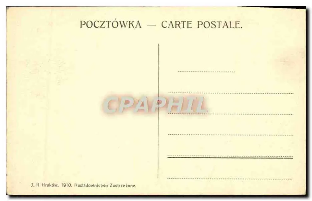 Kraków. Allgemeiner Blick. — Allgemeiner Blick — J. K. Kraków, 1910. - Rückseite