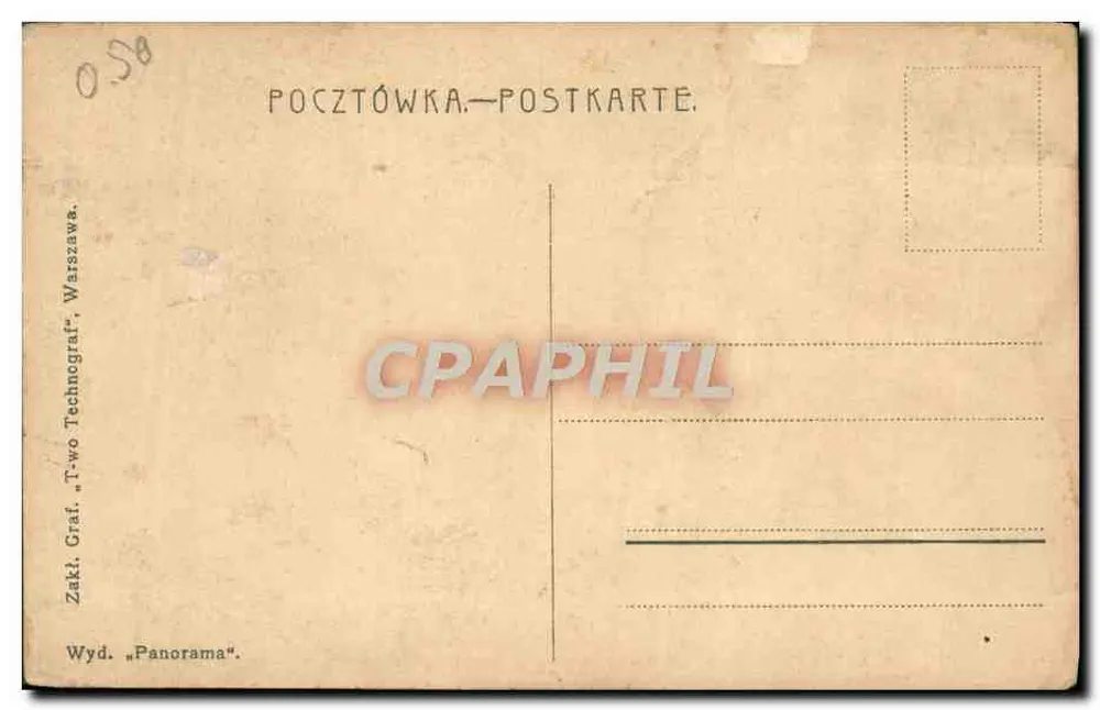 Warszawa. Filharmonia. — Ansicht des Philharmonie-Gebäudes — Verlag: T-wó Technograf, Warszawa - Rückseite