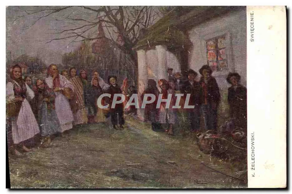 Sacrifício — cena de aldeia — K. Żelechowski - Frente
