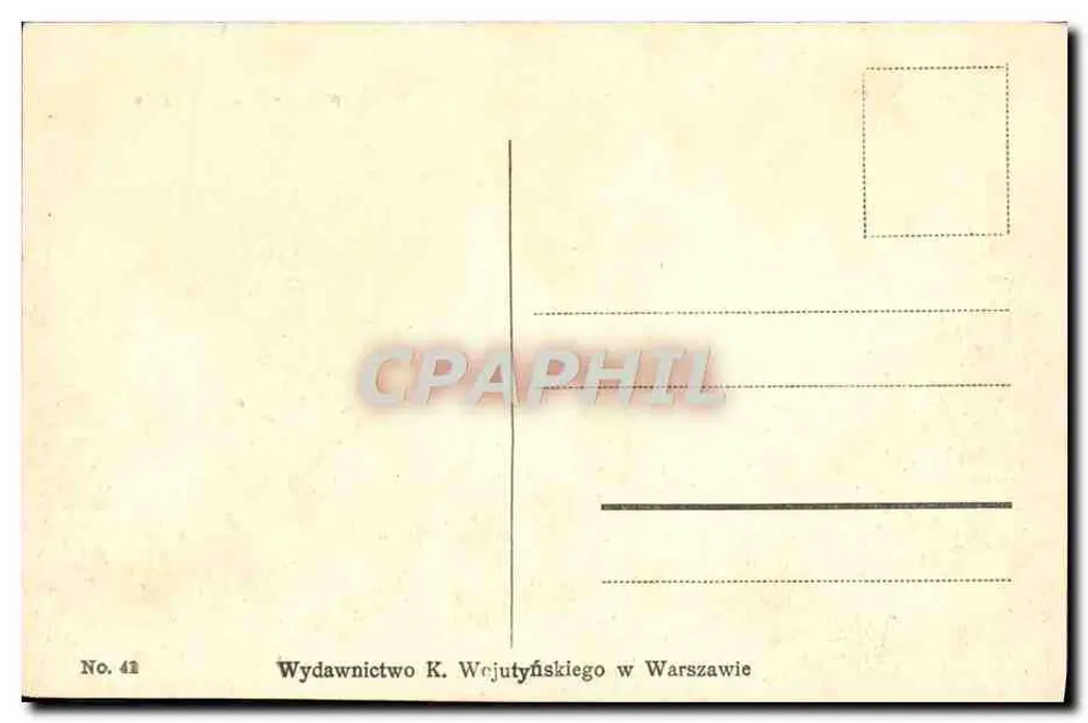 Warschau. Krakowskie-Przedmieście — Panoramablick — Verlag K. Wejutyński's, Nr. 41 - Rückseite