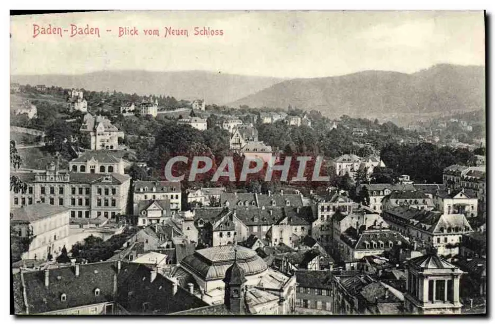 Baden-Baden — Blick vom Neuen Schloss — Verlag Disterweg & Co. - Vorderseite