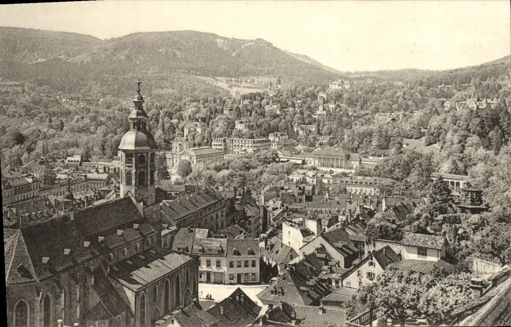 Baden-Baden — Ansicht des neuen Schlosses — Verlag von Edm. von Künig, Heidelberg - Vorderseite