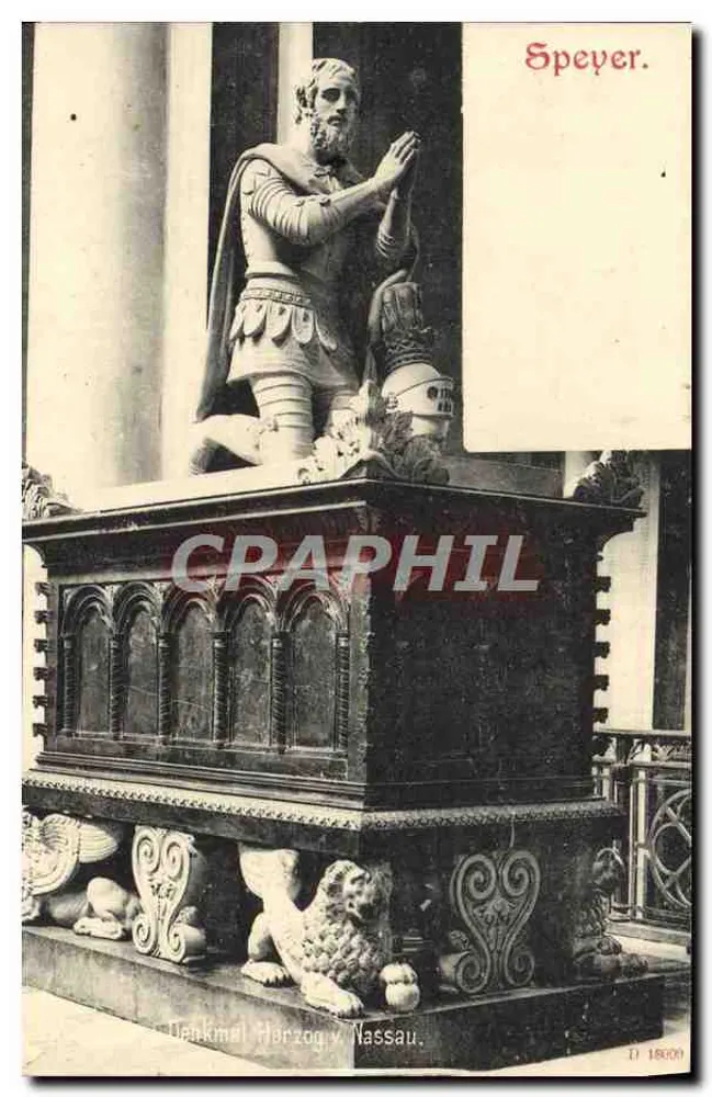 Denkmal für Henri de Nassau — Speyer — Verlag D. 18009 - Vorderseite