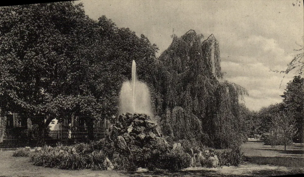Baden-Baden — Springbrunnen in der Lichtenthaler Allee — Verling von Edm. von König, Heftelberg, Königs-Karte Nr. 1380 - Vorderseite