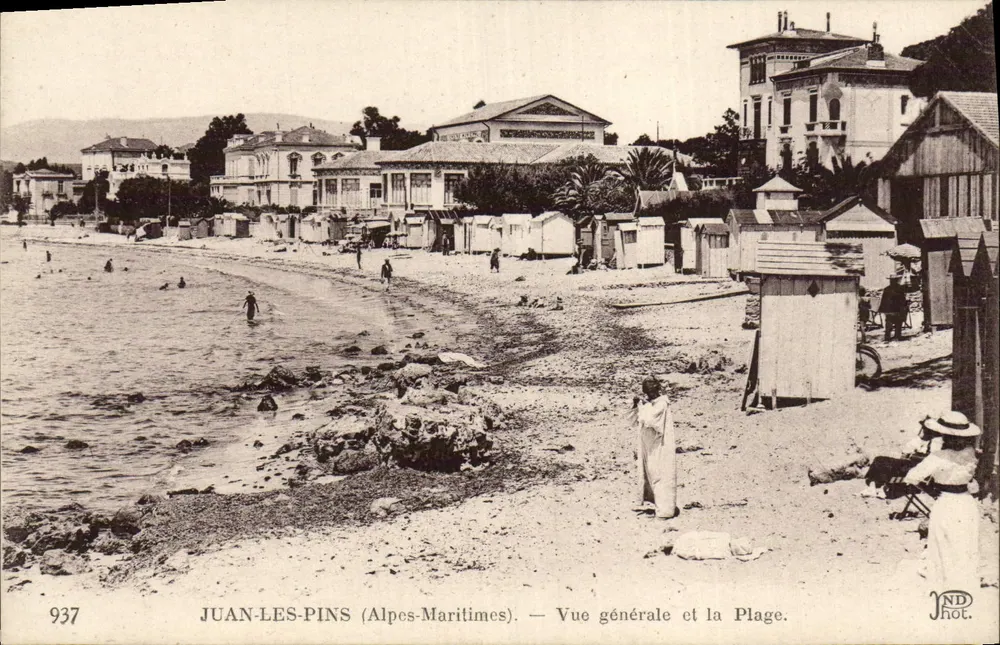 Juan-les-Pins (Alpes-Maritimes) — Allgemeiner Blick und die Strand — JND Phot. - Vorderseite