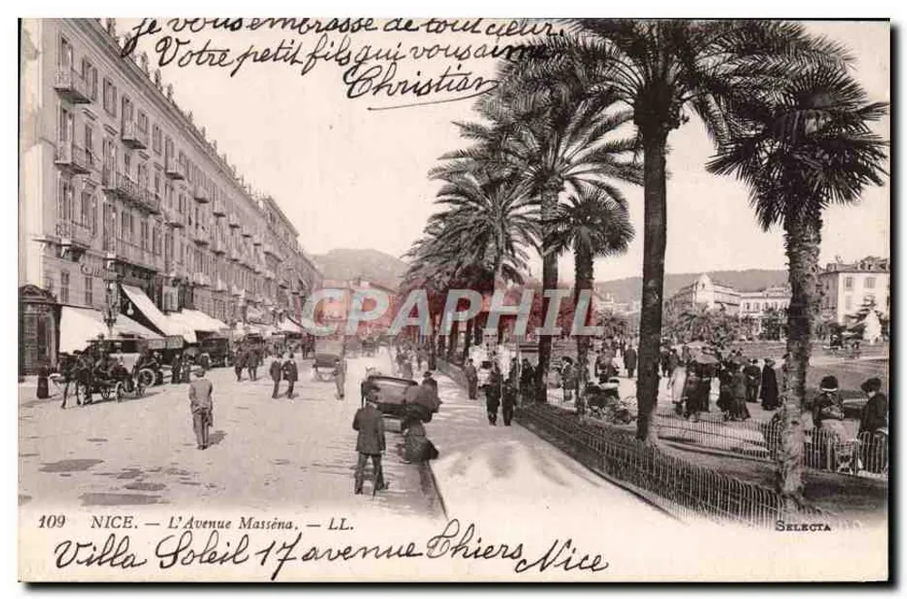 Nice — Avenida Masséna — Selecta, n°109 - Frente