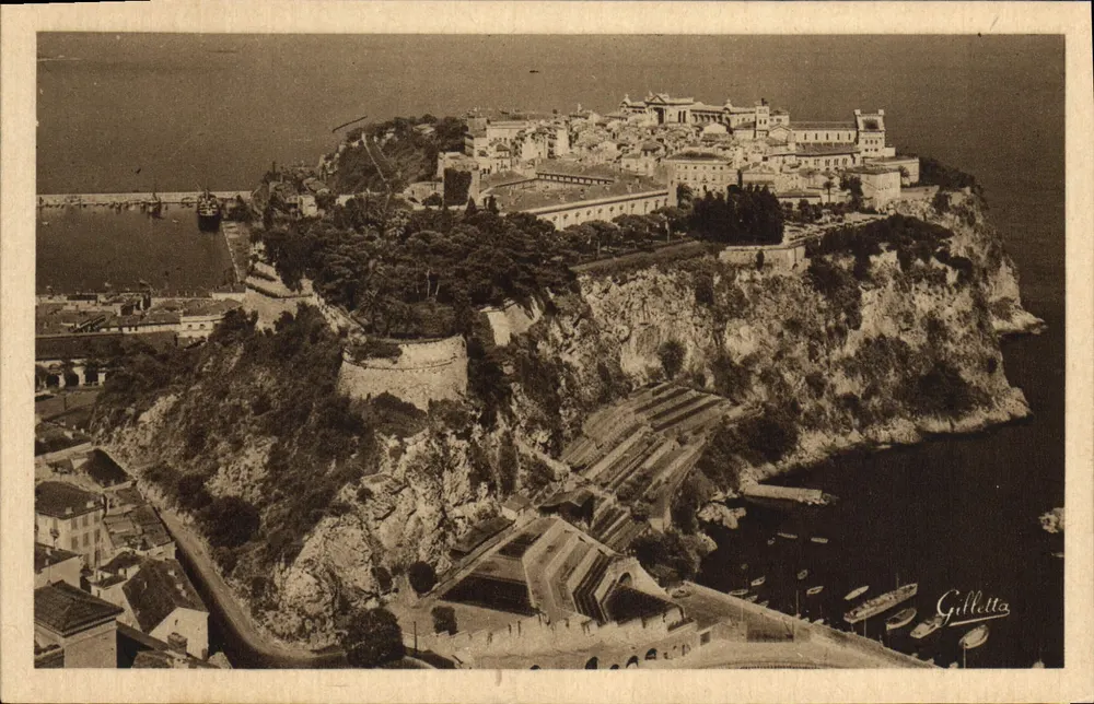 Le Rocher — Principado de Mônaco — L. Gilletta, Nice, n° 701 - Frente