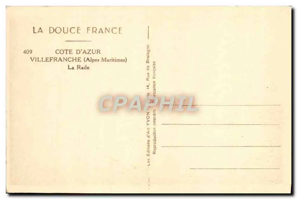 A Baía — Villefranche (Alpes-Maritimes) — Les Éditions d'Art Yvon - Verso
