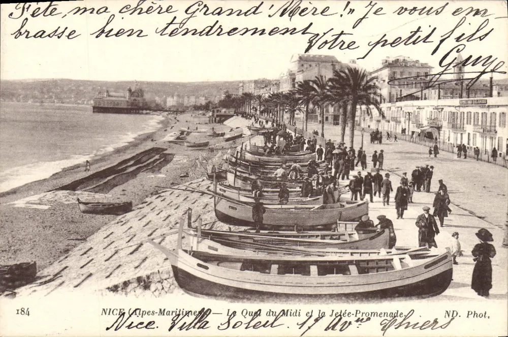 Nice (Alpes-Maritimes) — Der Quai du Midi und die Jetée-Promenade — ND. Fot. Villa Soleil, n° 184 - Vorderseite