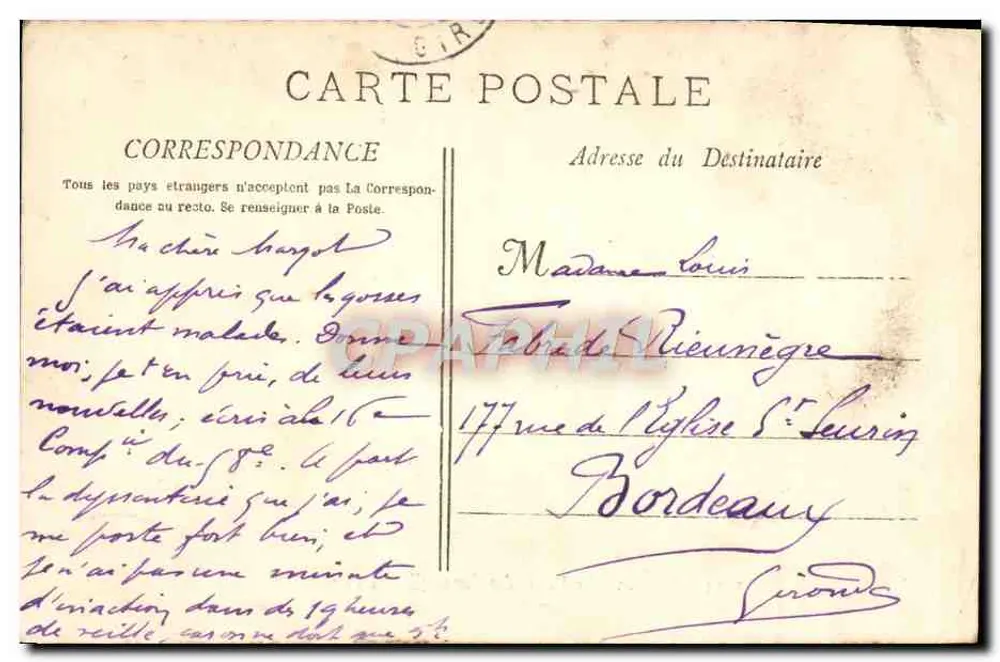 Avignon - O Palácio dos Papas (Entrada Principal) — Editor: Chambre, Marselha — Número de série 2394 - Verso