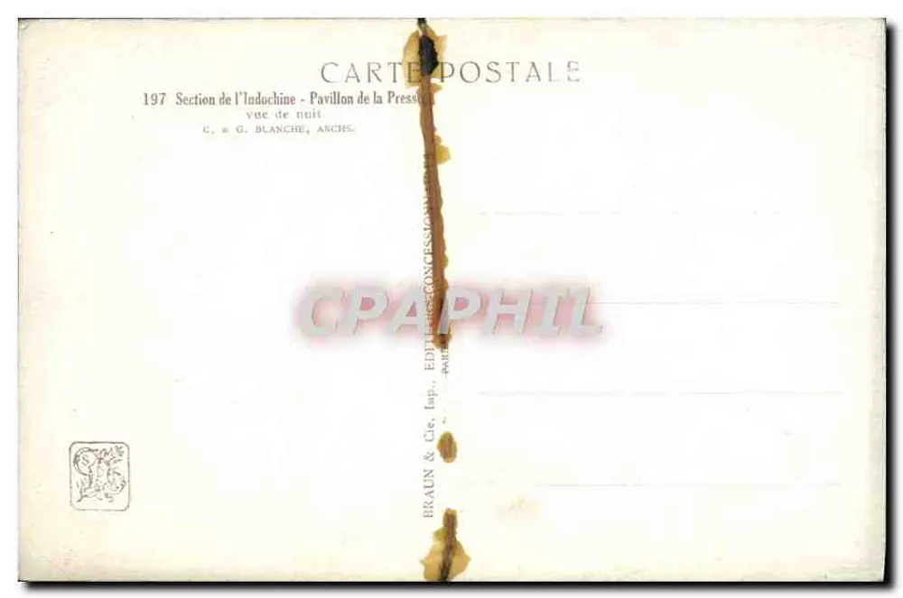 Pressepavillon — Indochina-Abteilung — Braun & Cie, Paris - Rückseite
