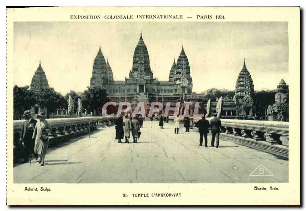Tempel von Angkor Wat — Internationale Kolonialausstellung — Paris 1931 — Aberlet, Skulpt. — Blanche, Archs. - Vorderseite