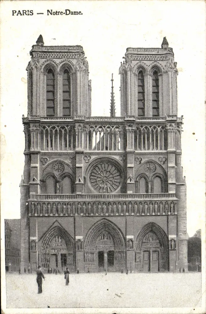 PARIS — Catedral de Notre-Dame — Vista da fachada gótica — editor não identificado - Frente
