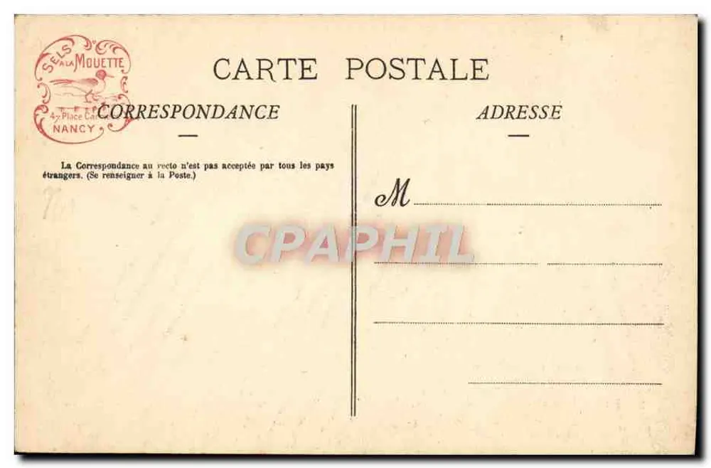 Hospital da Pitié — Paris — editor RONGE, n° 127 - Verso