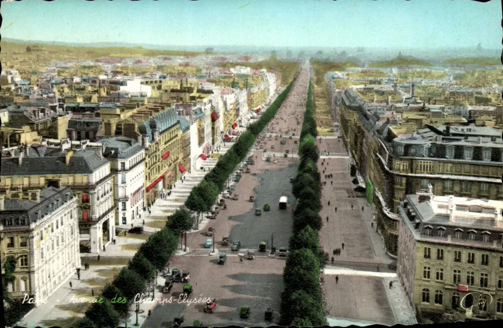 Paris - Avenida dos Campos Elísios — vista aérea — Guy - Frente