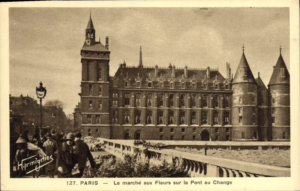 PARIS — Ansicht des Blumenmarktes am Pont au Change — Harmignies, n°127 - Vorderseite
