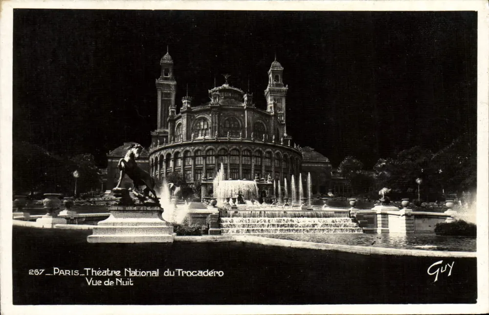 Paris — Nationaltheater des Trocadéro — Nachtansicht — Verlag Guy, Nr. 267 - Vorderseite