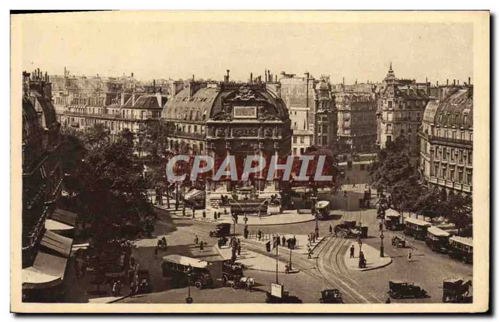 Place Saint-Michel — Paris — Editor: Lévy e Neurdein, 44, rue Letellier - Frente