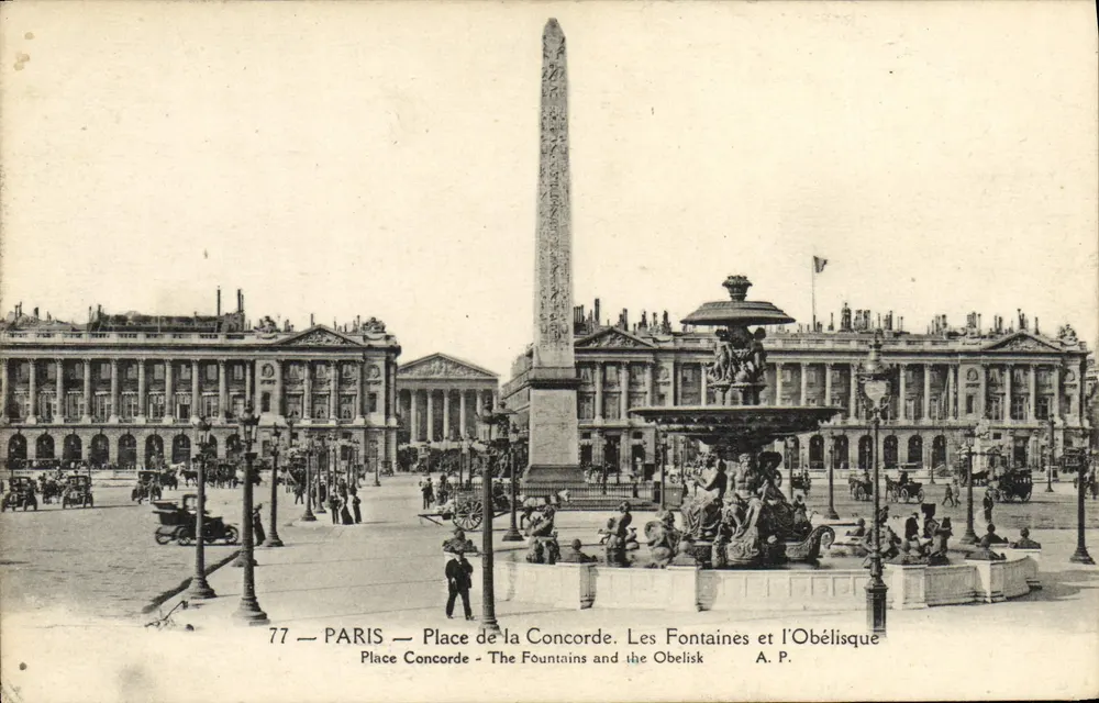 Paris — Place de la Concorde — Les Fontaines et l'Obélisque — A.P. n°77 - Vorderseite