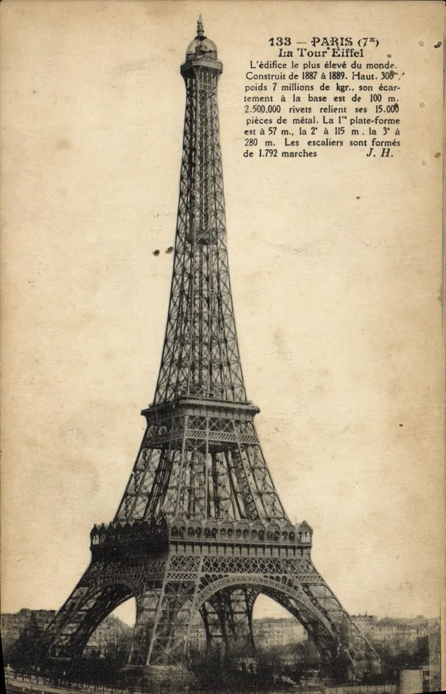 Paris (7e) — A Torre Eiffel — J.H. editor - Frente