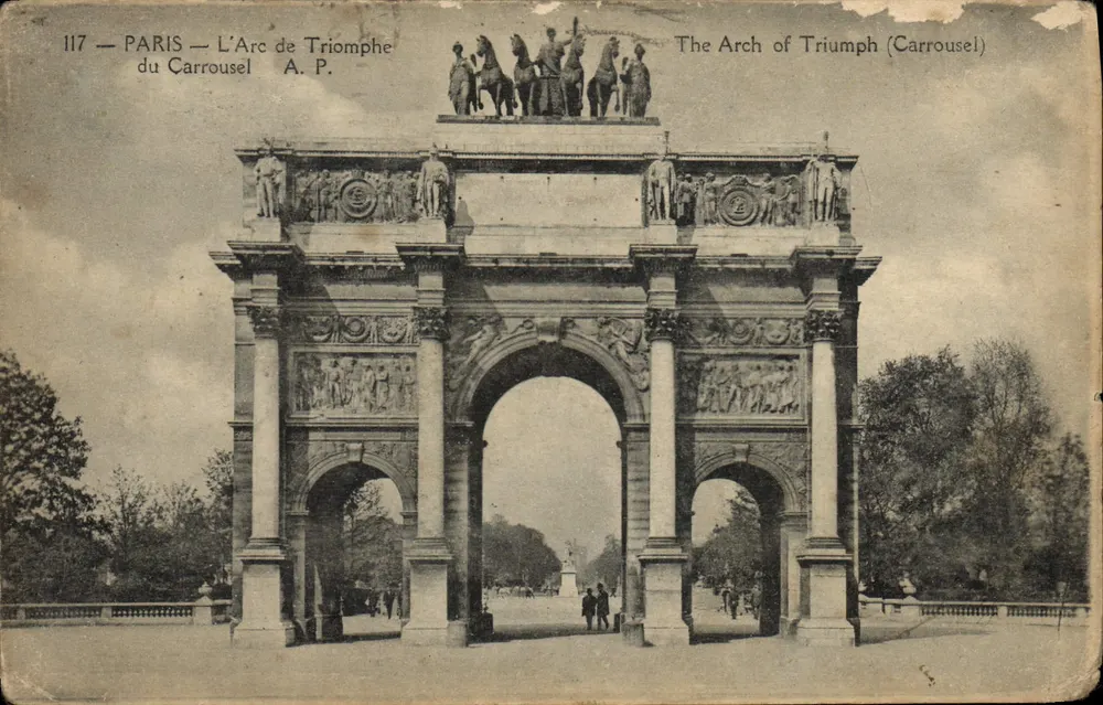 Paris — O Arco do Triunfo do Carrousel — A.P. n°117 - Frente