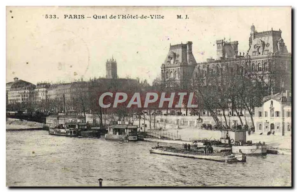 PARIS – Quai de l'Hôtel-de-Ville — M. J. — n° 533 - Vorderseite