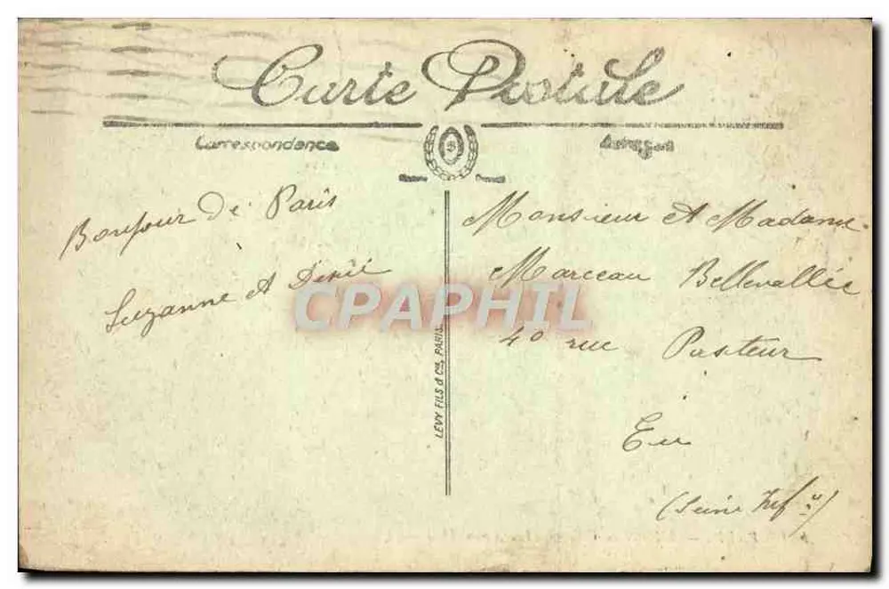 PARIS — O Hotel de Ville — The Town-Hall — LL. — n° 119 - Verso