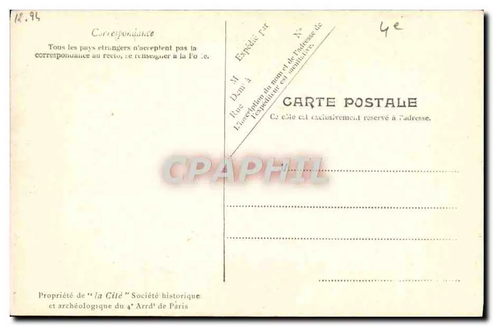 Die Pumpe Notre-Dame im Jahr 1852 — Alt-Paris — Historische und Archäologische Gesellschaft des 4. Arrondissements von Paris, Nr. 7802 - Rückseite