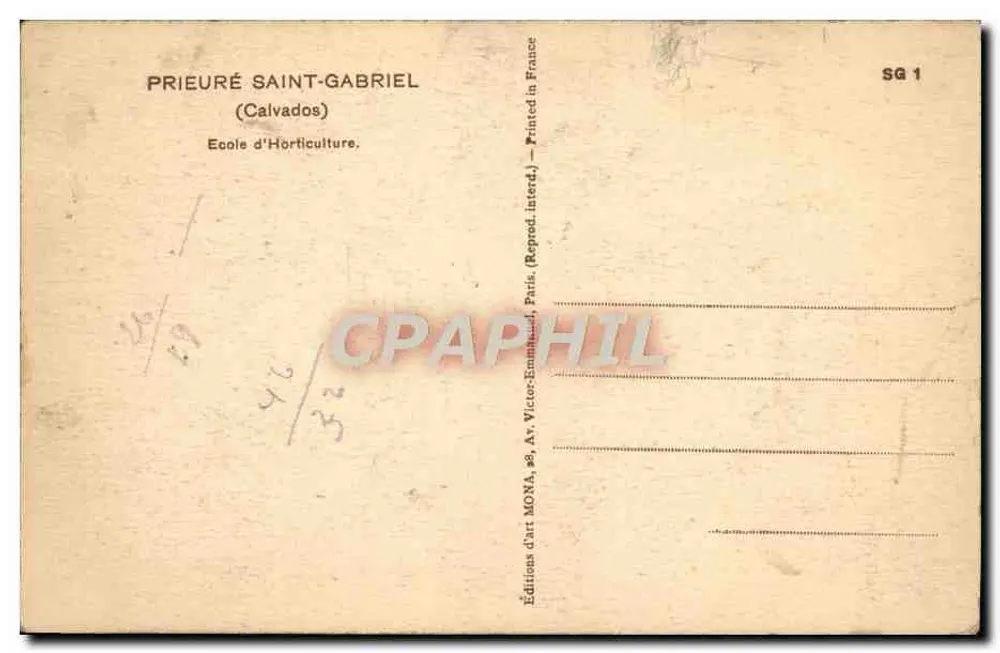 Prieuré Saint-Gabriel — Calvados — Künstlereditionen MONA, Paris - Rückseite