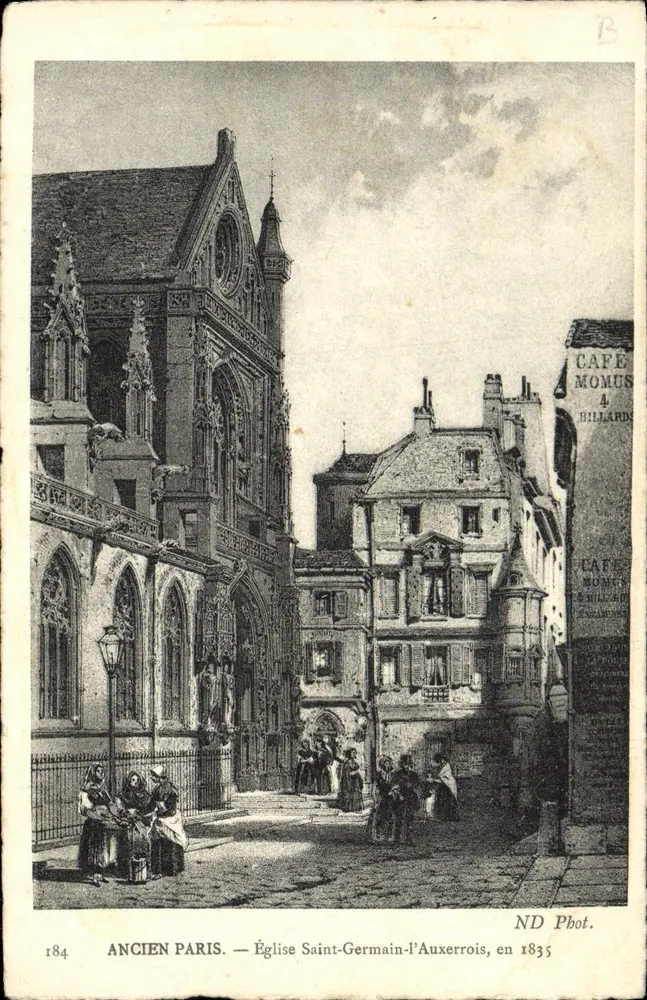 Altes Paris — Kirche Saint-Germain-l'Auxerrois, 1835 — ND Fotografie - Vorderseite