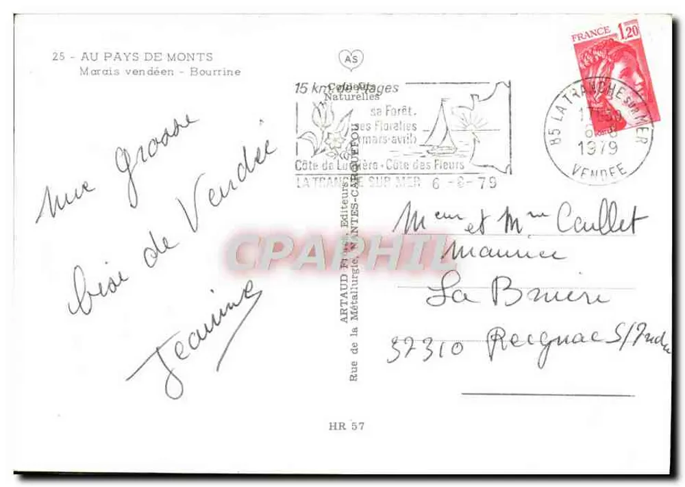 Pays de Monts — Marais vendéen — Bourrine — editore APTAUD - Verso