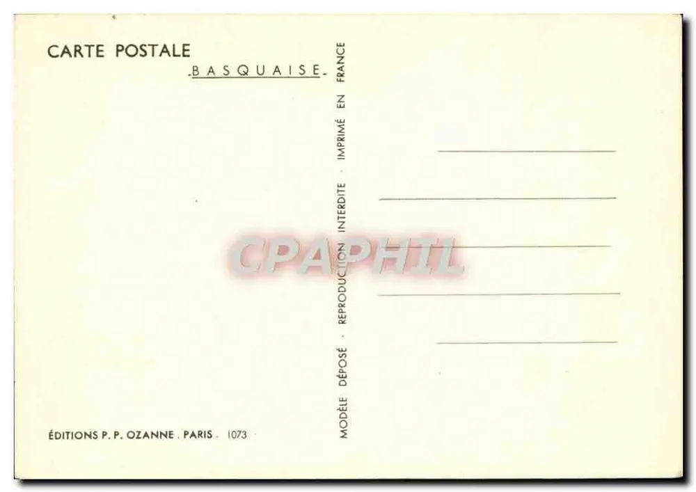 Mulher carregando um recipiente na cabeça — Éditions P.P. Ozanne, n° 1073 - Verso